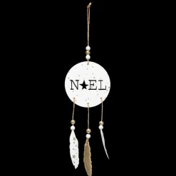 Feeric Lights & Christmas Suspension de fête (H28 cm) Noelia en bois Naturel Best