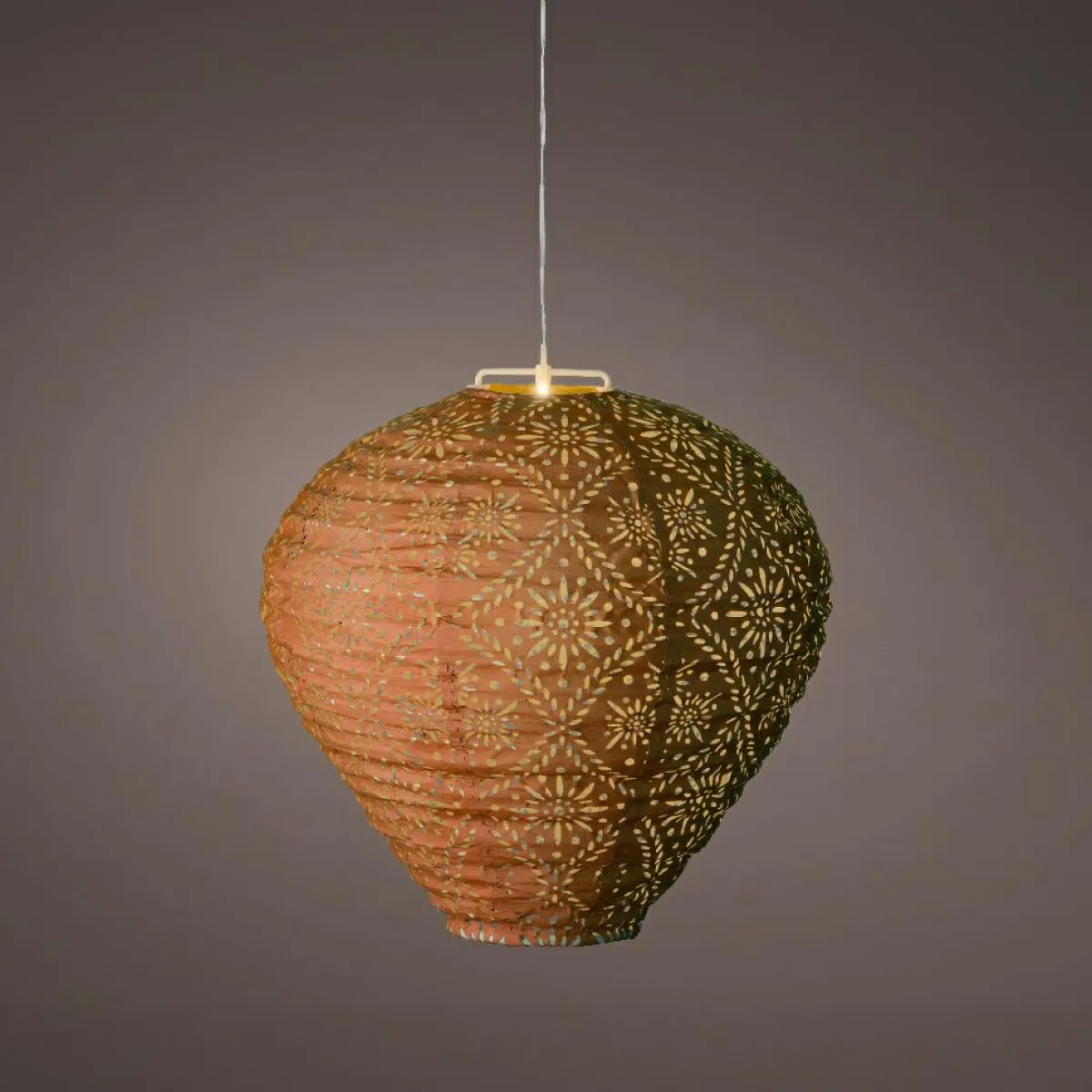 KAEMINGK Suspension de jardin solaire (H28 cm) Lanterne ajourée Marron