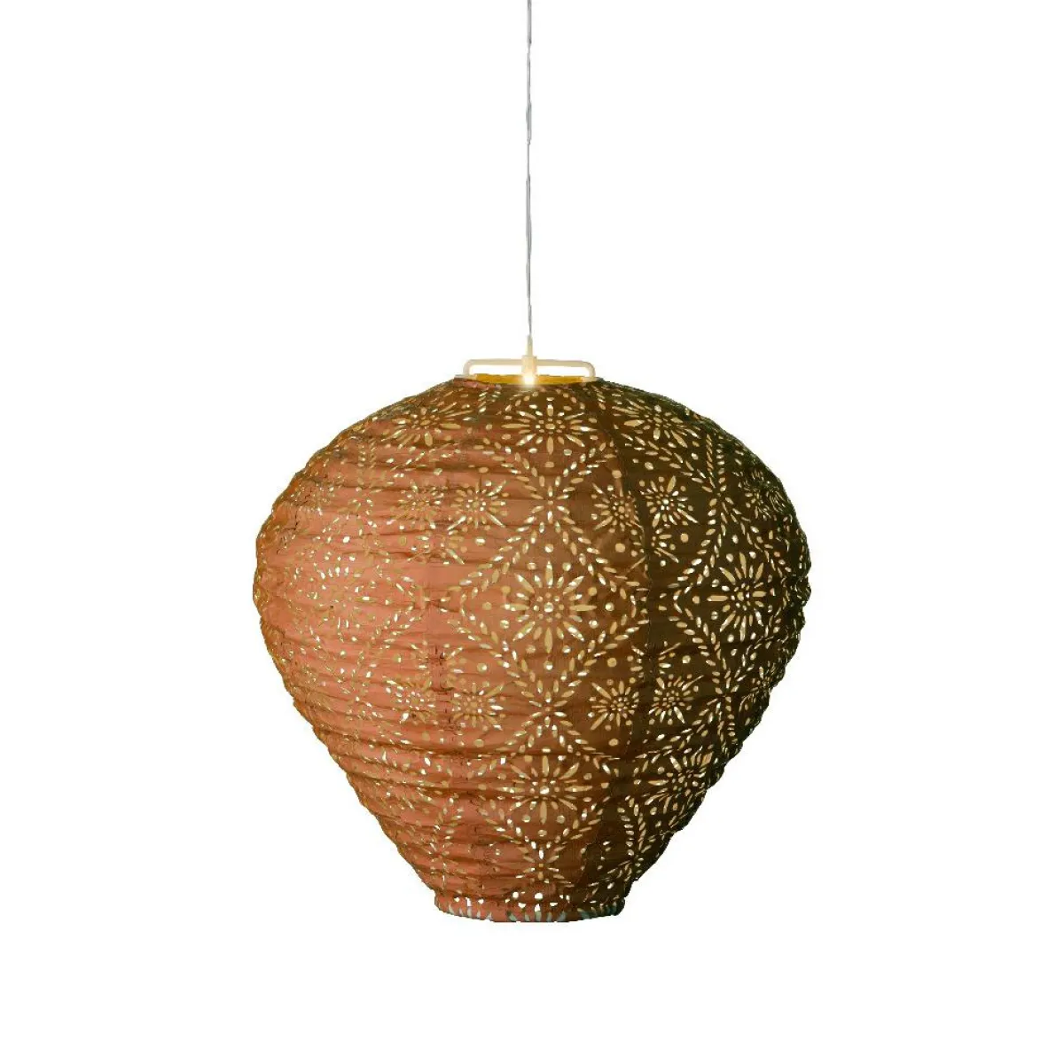 KAEMINGK Suspension de jardin solaire (H28 cm) Lanterne ajourée Marron