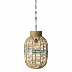 #N/A Suspension de jardin solaire résine tressée LED (D27 cm) Toscane Vert Clearance