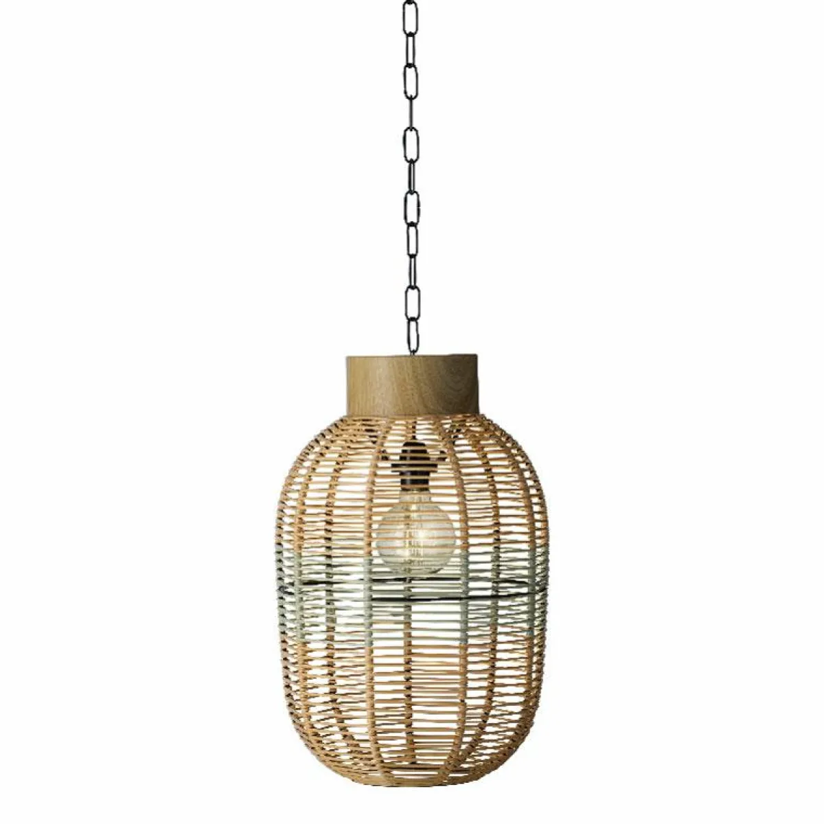 #N/A Suspension de jardin solaire résine tressée LED (D27 cm) Toscane Vert Clearance