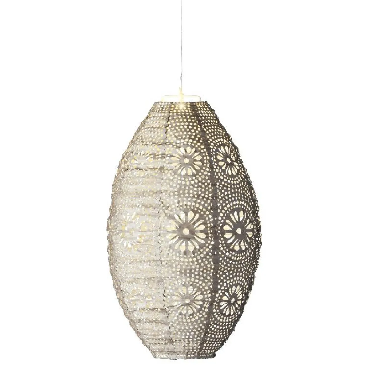 #N/A Suspension de jardin solaire (H38 cm) Lanterne ajourée Marron clair Best