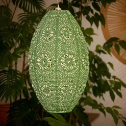 #N/A Suspension de jardin solaire (H38 cm) Lanterne ajourée e Vert Outlet