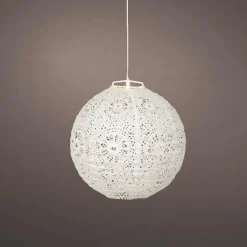 KAEMINGK Suspension de jardin solaire (H23 cm) Lanterne ajourée he Blanc Hot