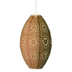 #N/A Suspension de jardin solaire (H38 cm) Lanterne ajourée Marron Clearance