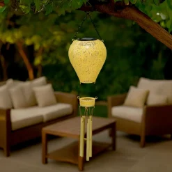 KAEMINGK Suspension de jardin solaire LED (H56 cm) Montgolfière Jaune Discount