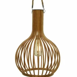 #N/A Suspension de jardin solaire LED (H40 cm) Bambou naturel Beige Outlet