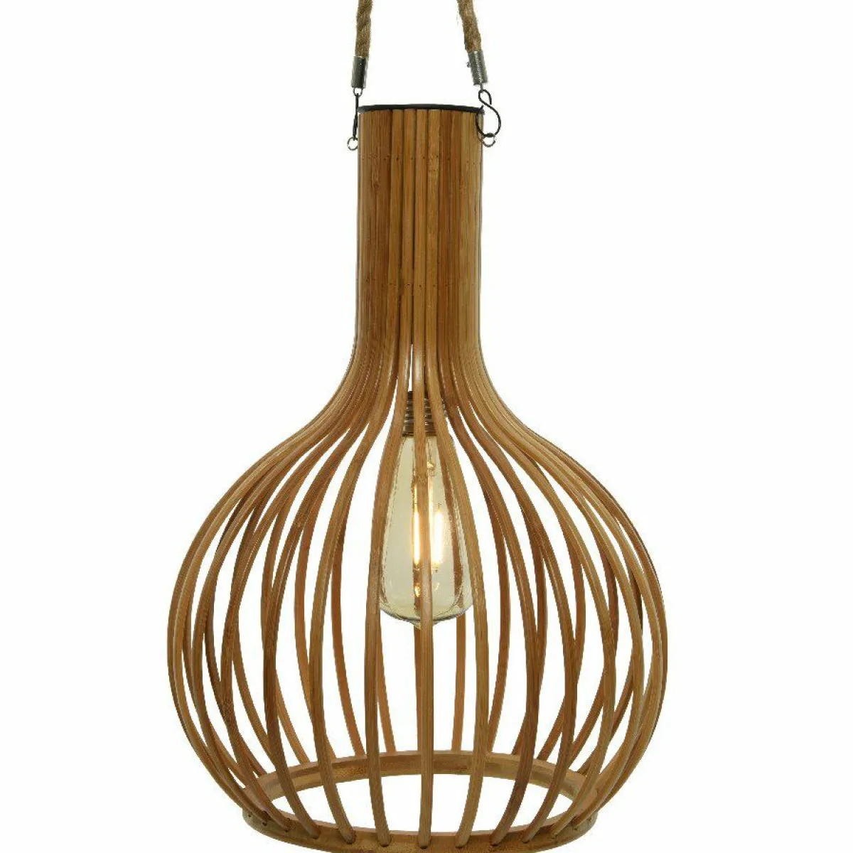 #N/A Suspension de jardin solaire LED (H40 cm) Bambou naturel Beige Outlet