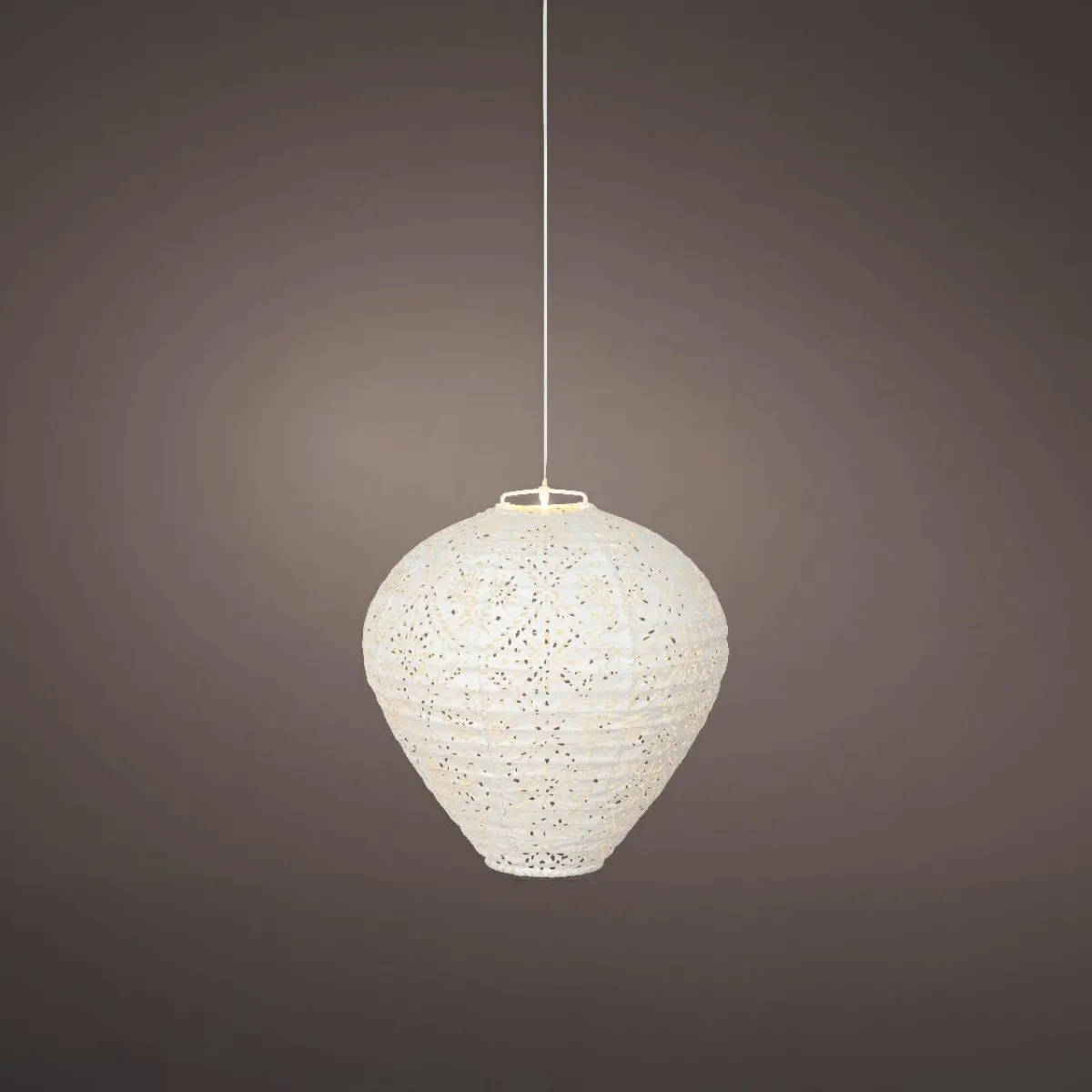 KAEMINGK Suspension de jardin solaire (H28 cm) Lanterne ajourée he Blanc Discount