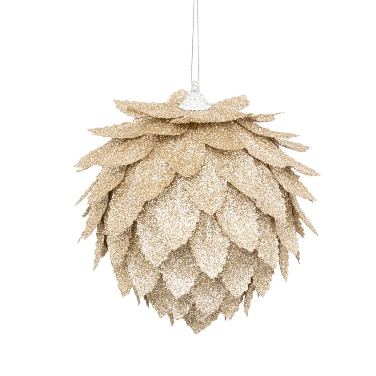JJA Suspension de Noël (D10 cm) Feuilles enneigées Champagne Or Discount