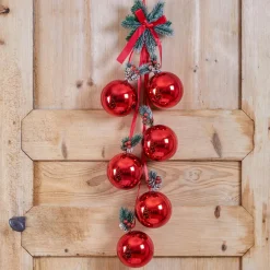 FEERIC LIGHTS Suspension de Noël déco (H22 cm) Boules Luxe Rouge Online