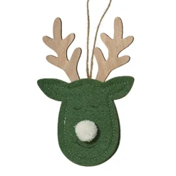 KAEMINGK Suspension de Noël en bois (H15 cm) Cerf majesté des bois Vert Clearance