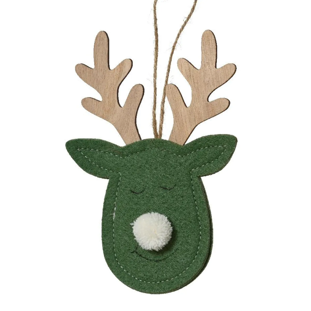 KAEMINGK Suspension de Noël en bois (H15 cm) Cerf majesté des bois Vert Clearance