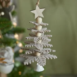 KAEMINGK Suspension de Noël en feutrine (H17 cm) Sapin enchanté Gris Sale