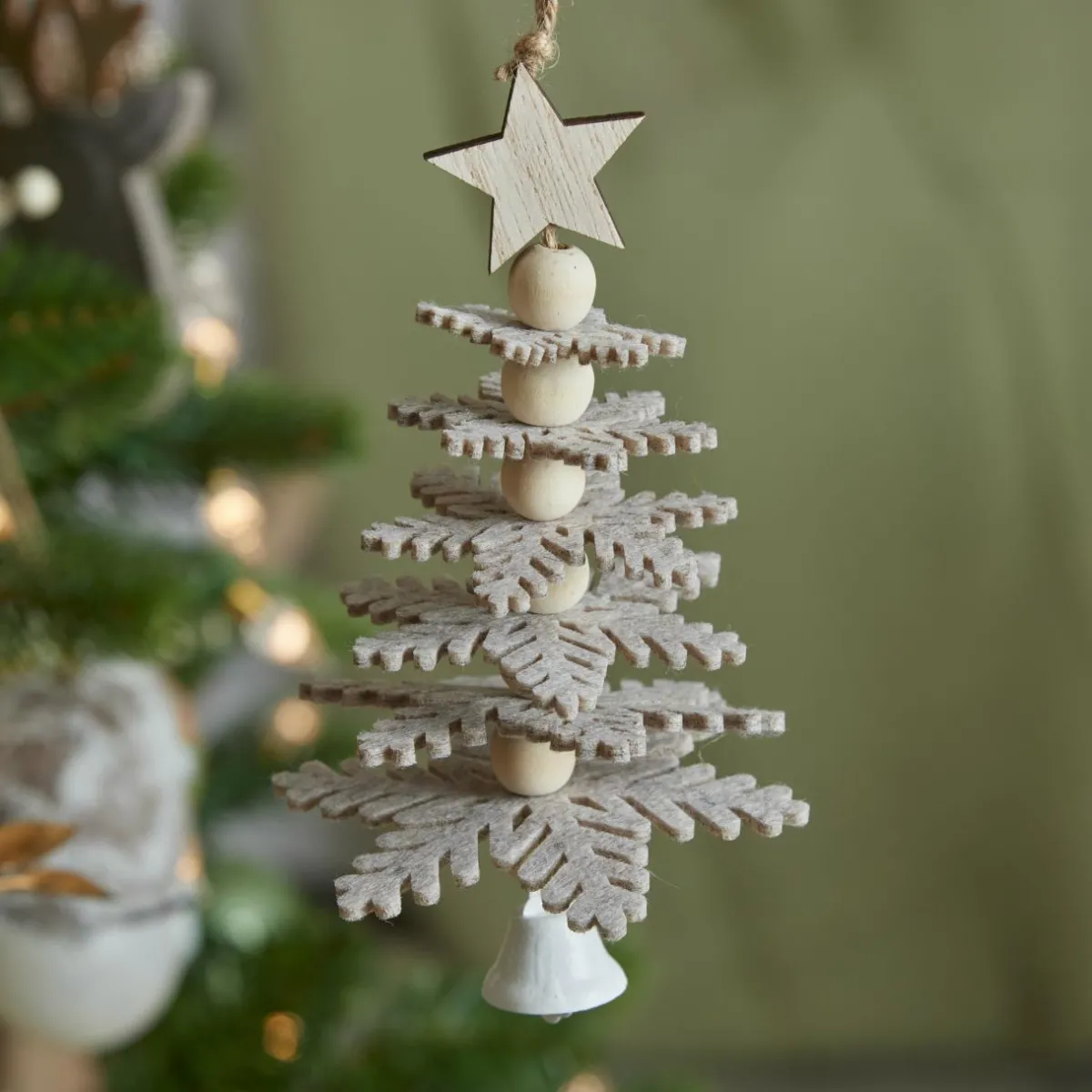KAEMINGK Suspension de Noël en feutrine (H17 cm) Sapin enchanté Gris Sale