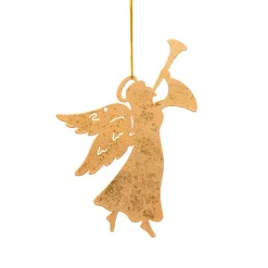 JJA Suspension de Noël en métal (H17 cm) Ange trompette Dé Or Clearance