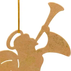 JJA Suspension de Noël en métal (H17 cm) Ange trompette Dé Or Clearance
