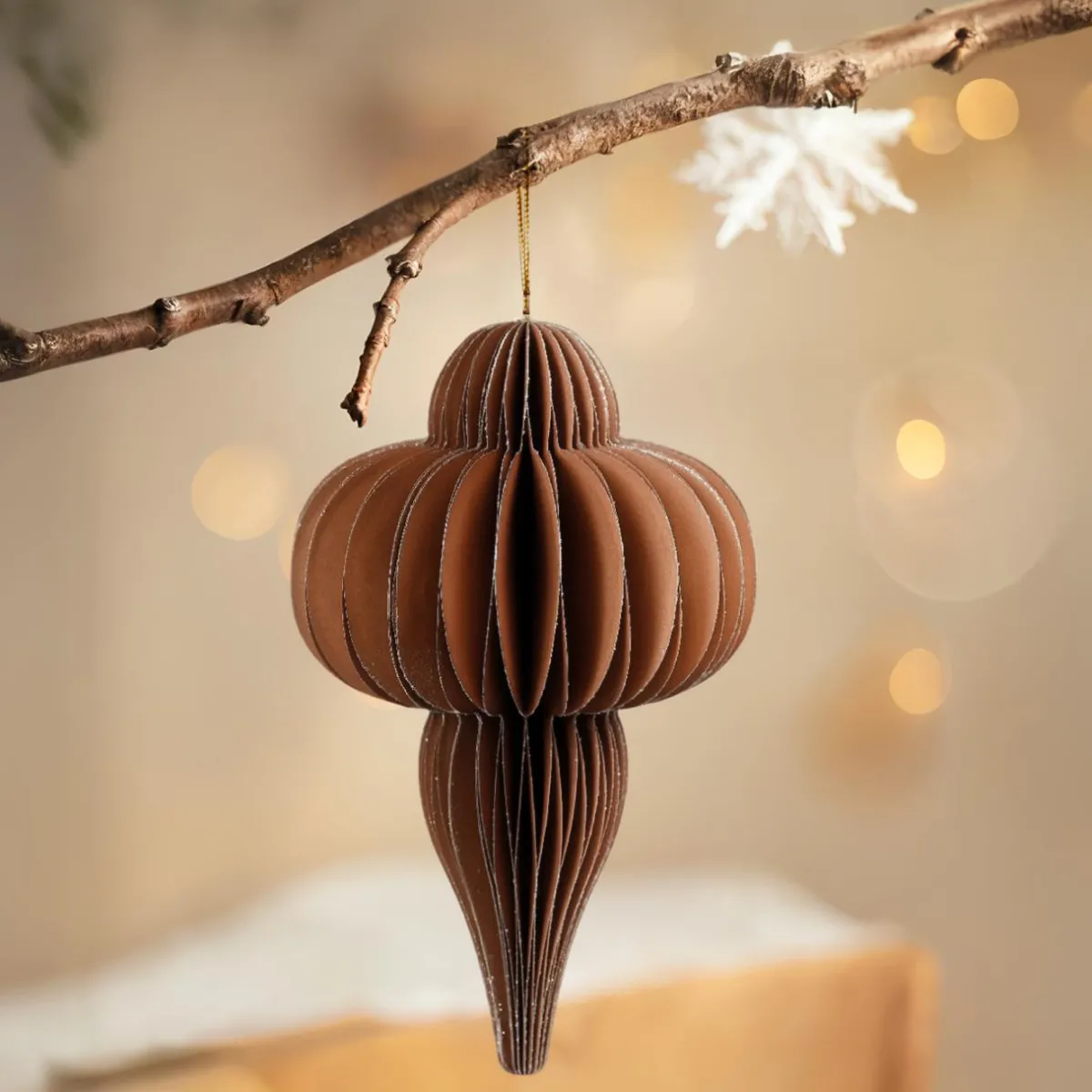 KAEMINGK Suspension de Noël en papier (H20 cm) fermeture Magnétique Brun café Marron Online