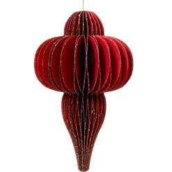 KAEMINGK Suspension de Noël en papier (H20 cm) fermeture Magnétique Rouge Sale