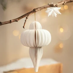 KAEMINGK Suspension de Noël en papier (H20 cm) fermeture Magnétique Blanc Best