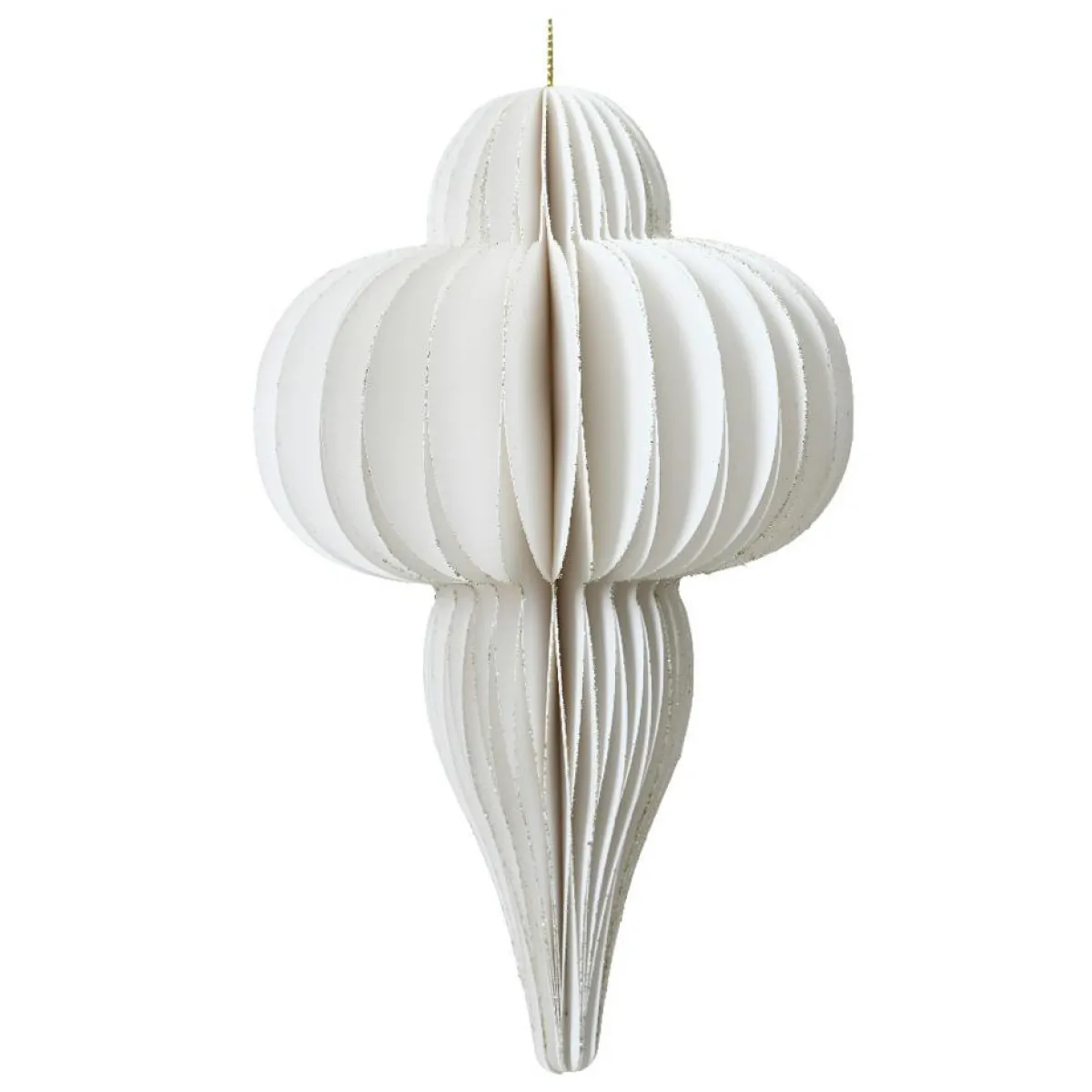 KAEMINGK Suspension de Noël en papier (H20 cm) fermeture Magnétique Blanc Best
