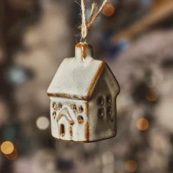 KAEMINGK Suspension de Noël en porcelaine (H7 cm) Maison douce Beige Sale