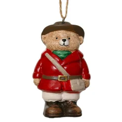 KAEMINGK Suspension de Noël en terre cuite (H9 cm) Petit Ours Rouge Hot