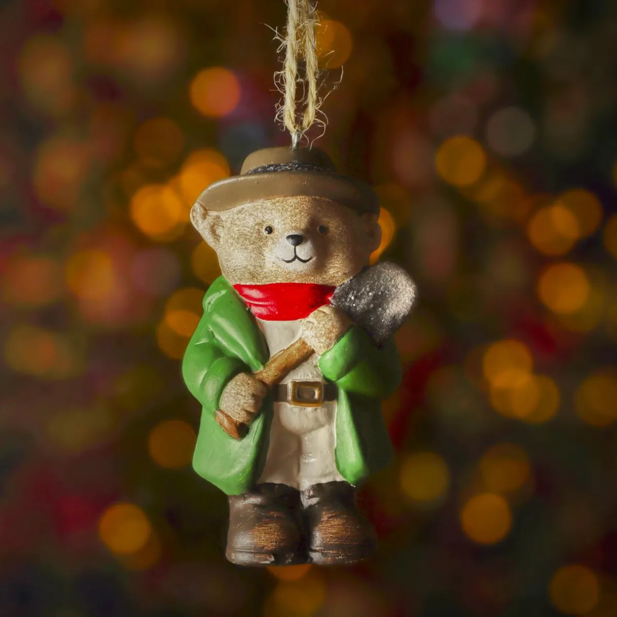 KAEMINGK Suspension de Noël en terre cuite (H9 cm) Petit Ours Vert Clearance