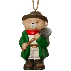 KAEMINGK Suspension de Noël en terre cuite (H9 cm) Petit Ours Vert Clearance