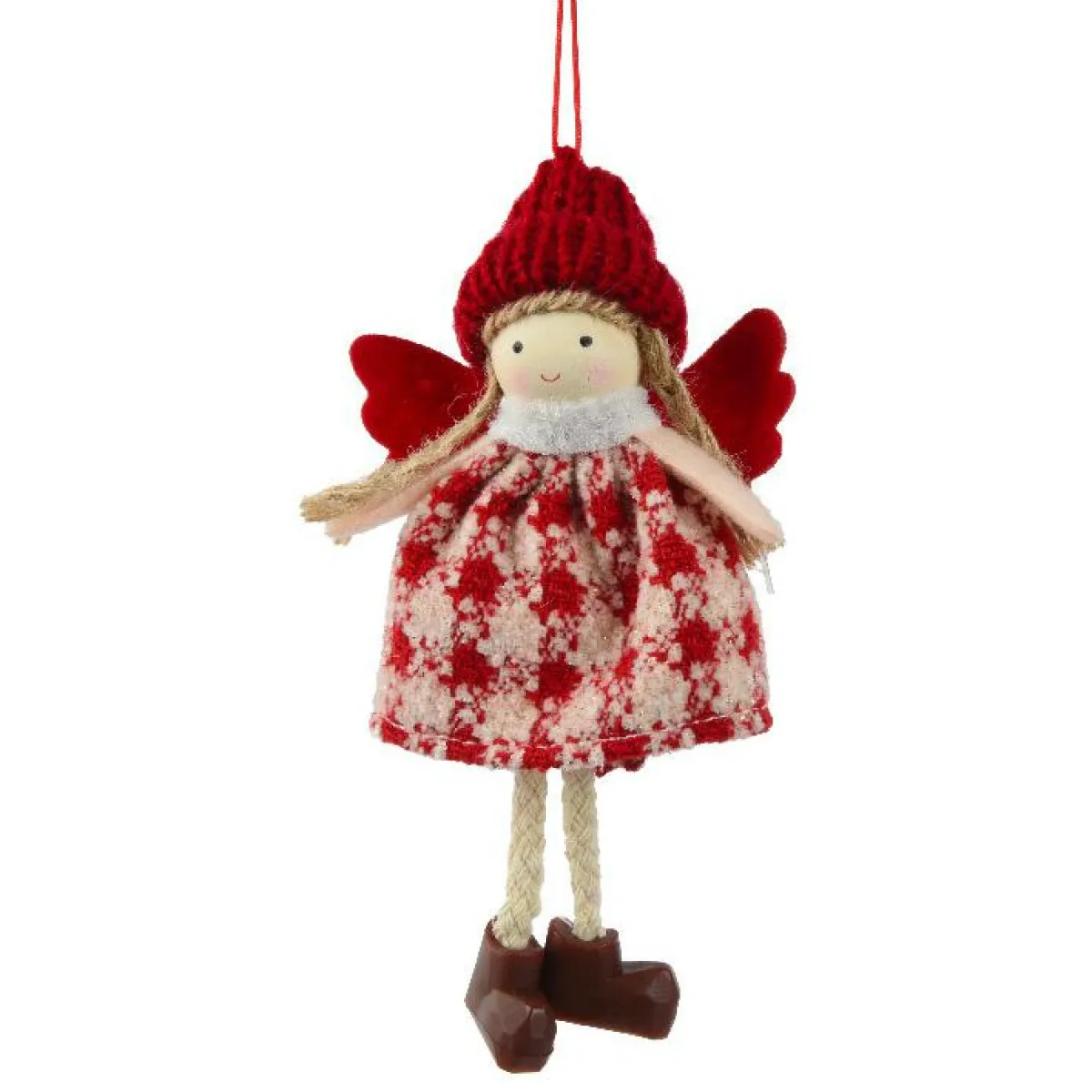 KAEMINGK Suspension de Noël (H13 cm) Ange Isy Rouge