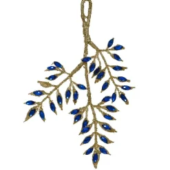 KAEMINGK Suspension de Noël (H24 cm) Branche diamant Bleu nuit New