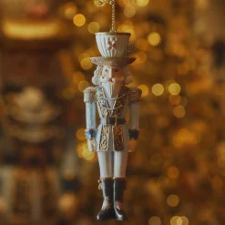 KAEMINGK Suspension de Noël (H12 cm) Casse-noisette Tea time et blanc Bleu Sale