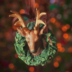 KAEMINGK Suspension de Noël (H10 cm) Cerf Royal Doré Marron Clearance