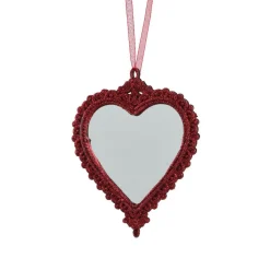 KAEMINGK Suspension de Noël (H14 cm) Cœur bohème Rouge New