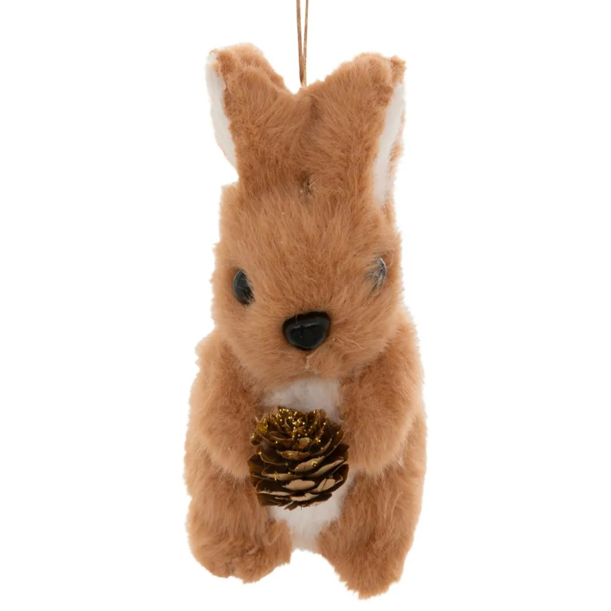 JJA Suspension de Noël (H12 cm) Lapin et pomme de pin Caramel