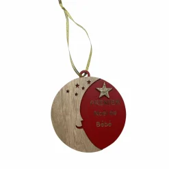 Feeric Lights & Christmas Suspension de Noël (H12 cm) Lune et étoile Rouge Best