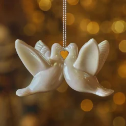 KAEMINGK Suspension de Noël (H6 cm) Oiseau des neiges nacré Blanc Best