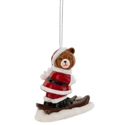 JJA Suspension de Noël (H9 cm) Ourson skieur en folie Multicolore Sale