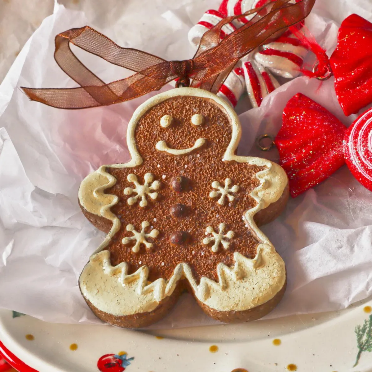KAEMINGK Suspension de Noël (H7 cm) Pain d'épice Martin Chocolat Marron Best