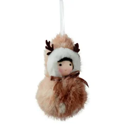 KAEMINGK Suspension de Noël (H15 cm) Pompon en fourrure clair Marron Discount