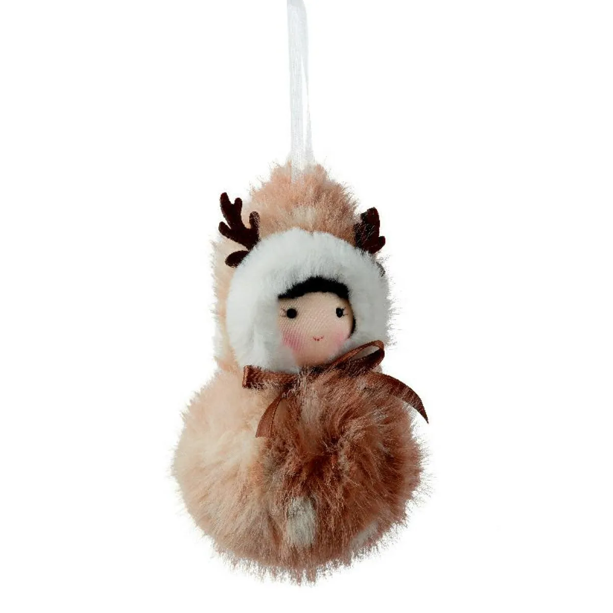KAEMINGK Suspension de Noël (H15 cm) Pompon en fourrure clair Marron Discount