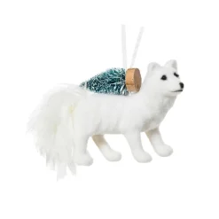 KAEMINGK Suspension de Noël (H7 cm) Renard filou Blanc Sale