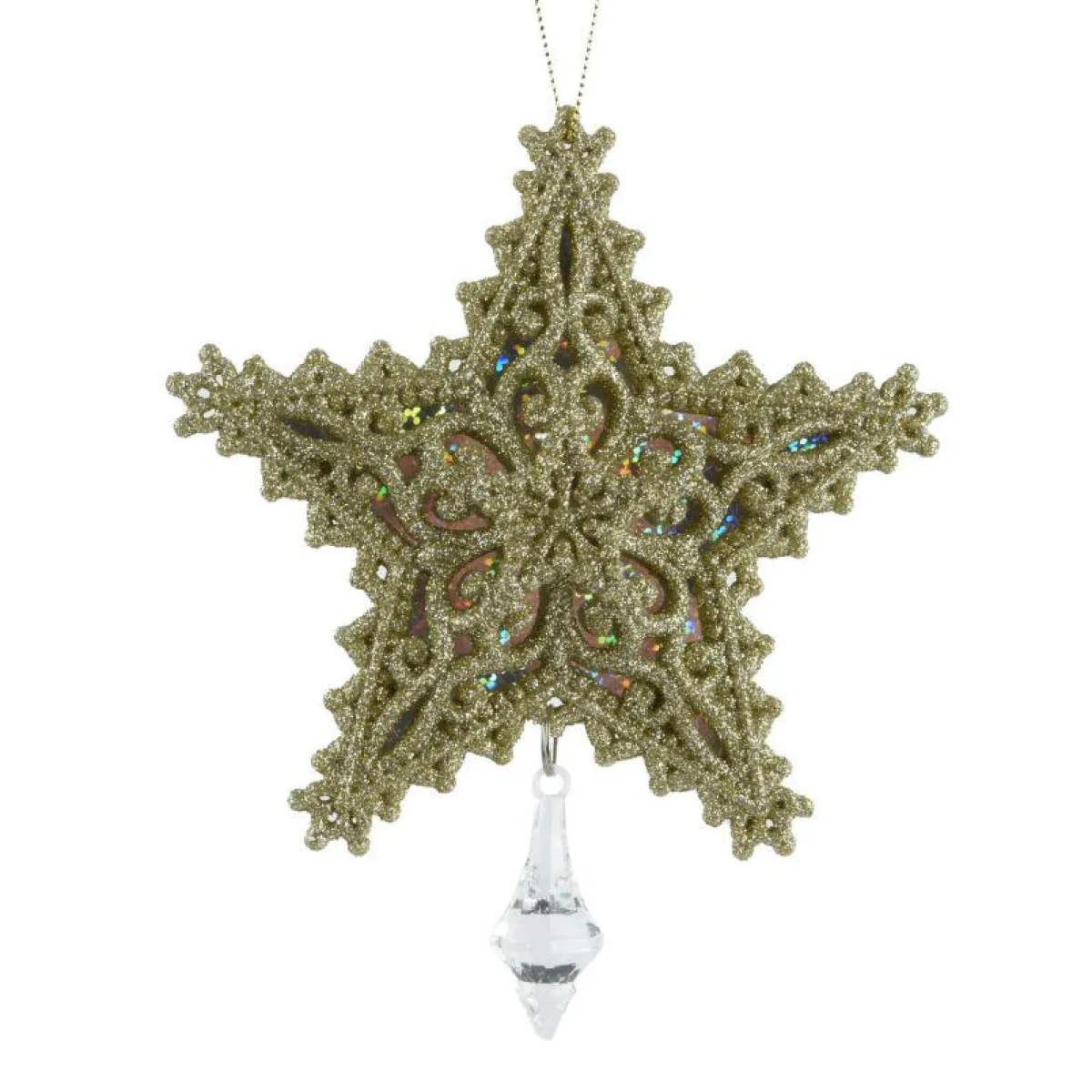KAEMINGK Suspension de Noël (H13 cm) Étoile de Rêve Dé pailleté Or Discount