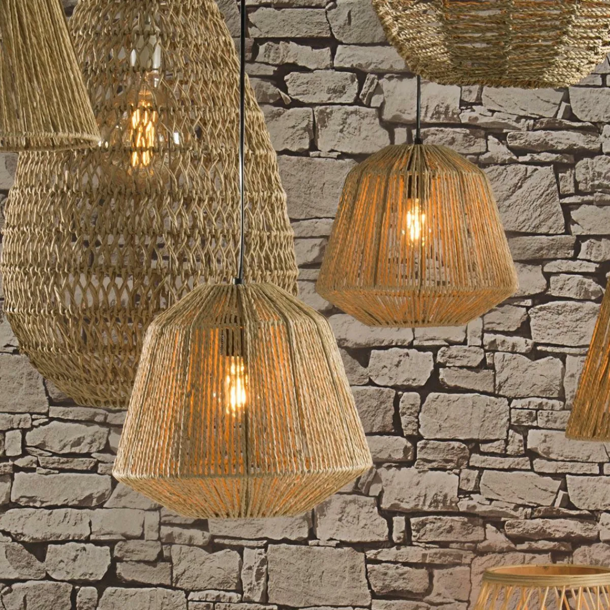 ATMOSPHERA Suspension en corde (D29 cm) Ethnik Naturel Online
