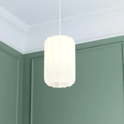 Atmosphera, cru017dateur d'intu017drieur Suspension luminaire coton (25 x 35 cm) Toby Blanc Best