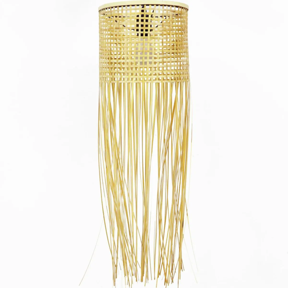 EMINZA Suspension lumineuse à franges en bambou (H85 cm) Maoki Naturel Discount