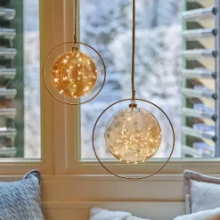KAEMINGK Suspension lumineuse à piles 30 LED (D20 cm) Lune d’Hiver et blanc chaud Ambre Discount