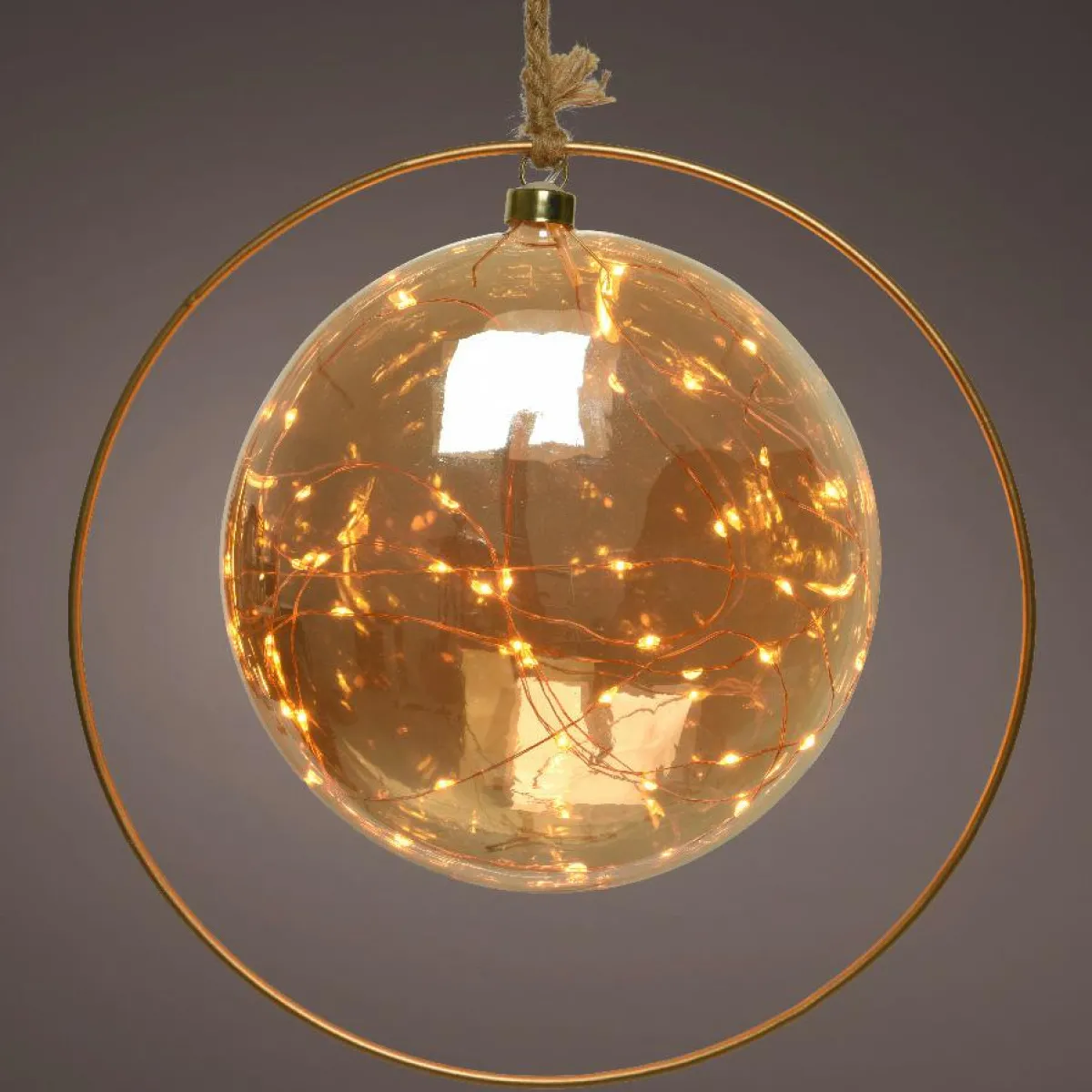 KAEMINGK Suspension lumineuse à piles 30 LED (D20 cm) Lune d’Hiver et blanc chaud Ambre Discount