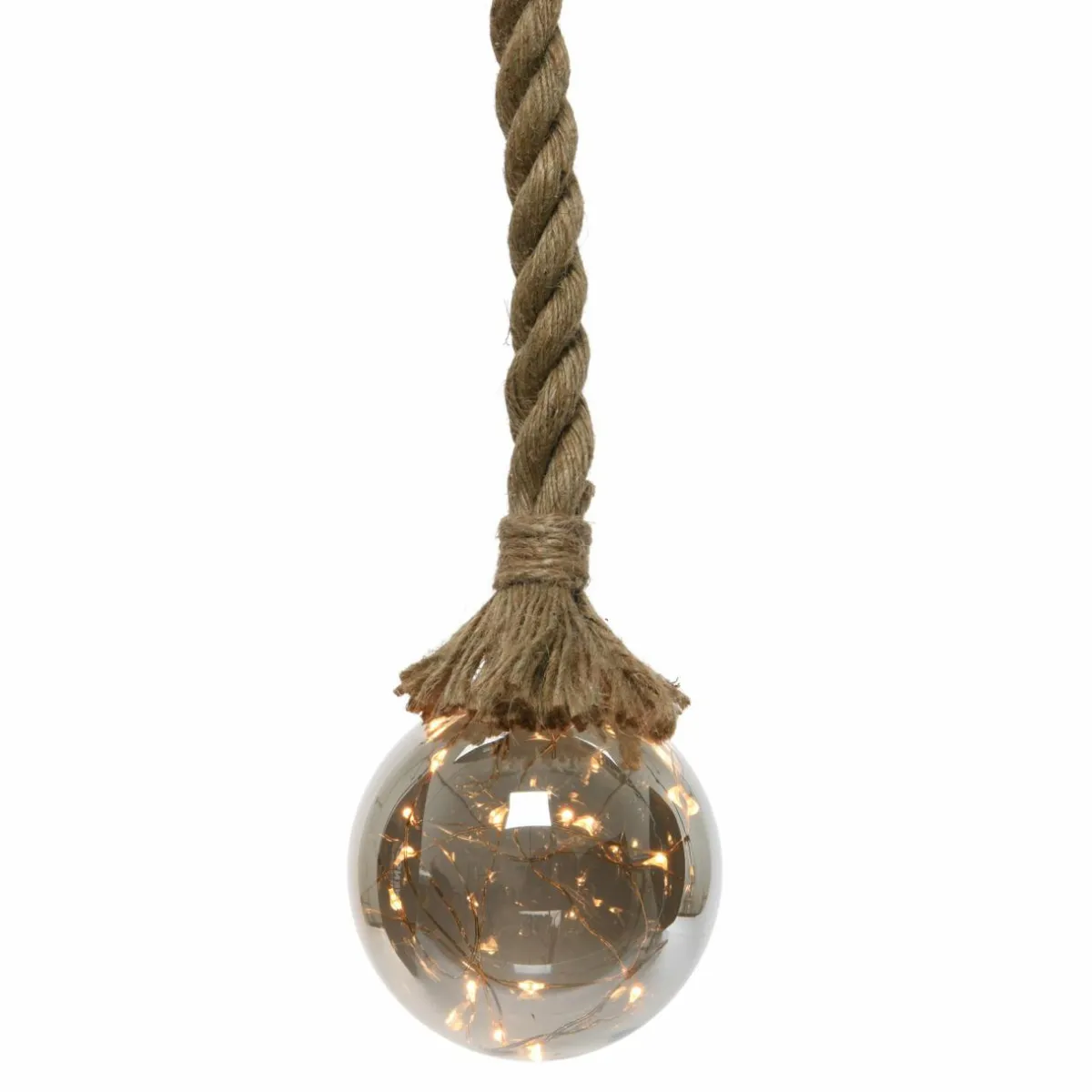 KAEMINGK Suspension lumineuse à piles 30 LED (D14 cm) Boule de Noël ambrée Blanc chaud Ambre Outlet