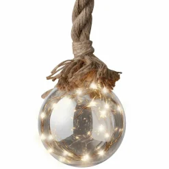 KAEMINGK Suspension lumineuse à piles 30 LED (D14 cm) Boule de Noël ambrée Blanc chaud Ambre Outlet